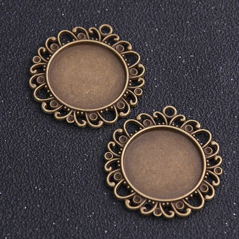 

2pcs/lot Vintage Bronze Round Metal Alloy Cameo Cabochon Pendant Setting 25mm Jewelry Blanks 6B987