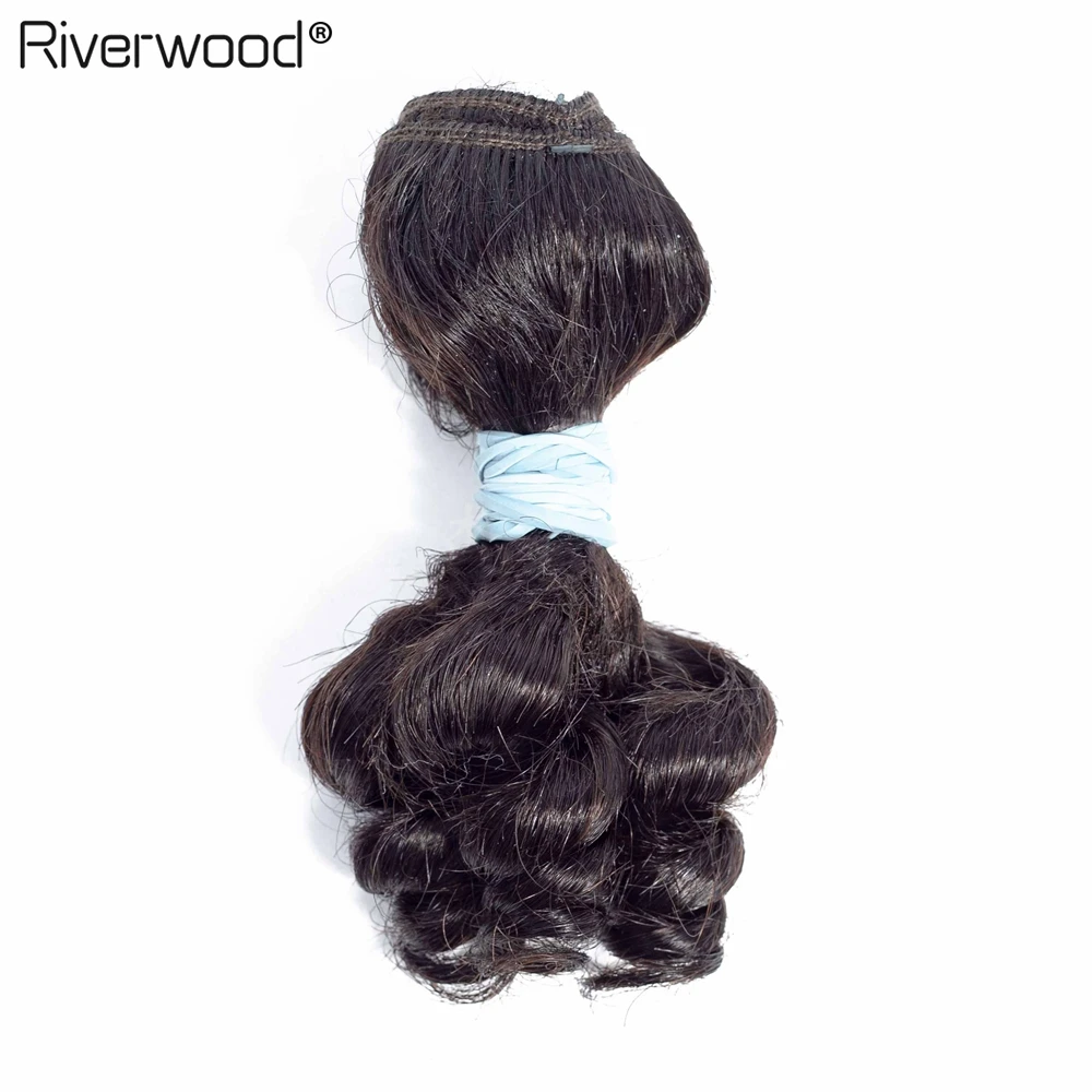 Brazilian Funmi Hair Weave 4 Bundles Natural Color Loose Curl 8 Inch 4pcs/lot Remy Human Hair Extensions Can Be Dyed Free Ship