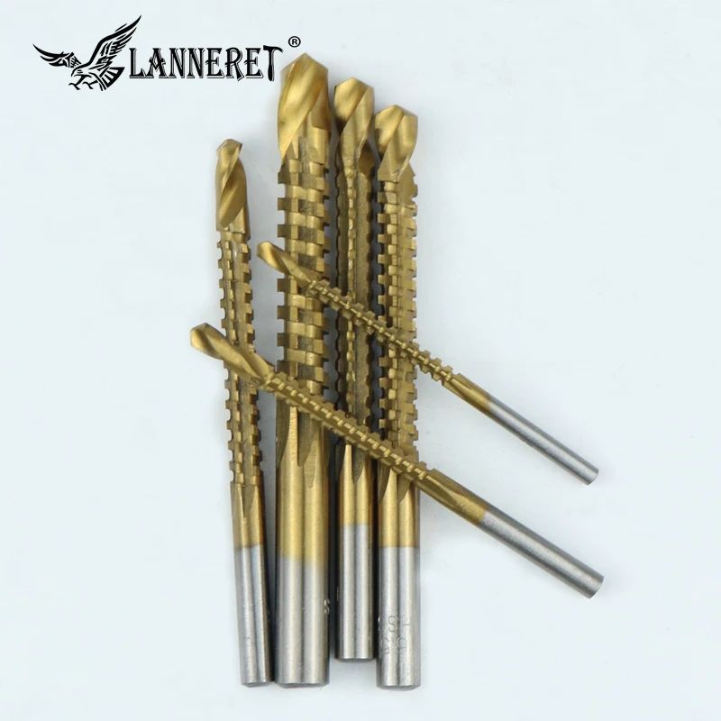  LANNERET 6pcs 3~8mm HSS Twist Drill Bit Power Drill High Speed Steel Drilling Bits Set For Metal Wo