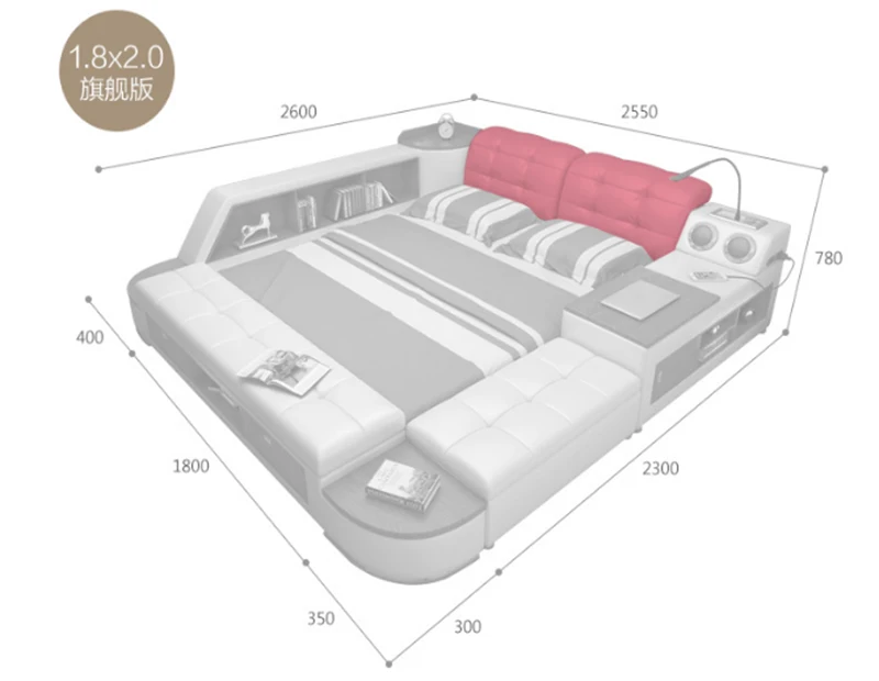 CBMMART modern best design multifunction smart bedroom furniture bed