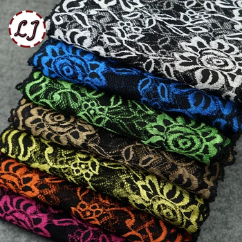 

1yards/lot 18cm Mutil Colors Available high quality Embroidery Elastic Net Lace Trim Fabric For Wrap chest Sewing Decoration