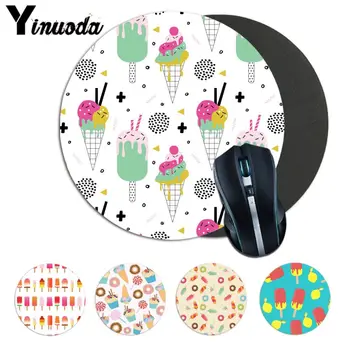

Yinuoda High Quality Ice Cream Laptop Computer round desk pads Mousepad anime Comfort small round Mouse Mat Gaming Mouse pad