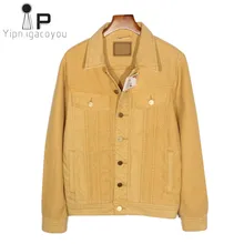 Осенняя ВИНТАЖНАЯ ДЖИНСОВАЯ Женская куртка корейская женская розовая короткая джинсовая куртка больших размеров женская приталенная Базовая куртка Harajuku