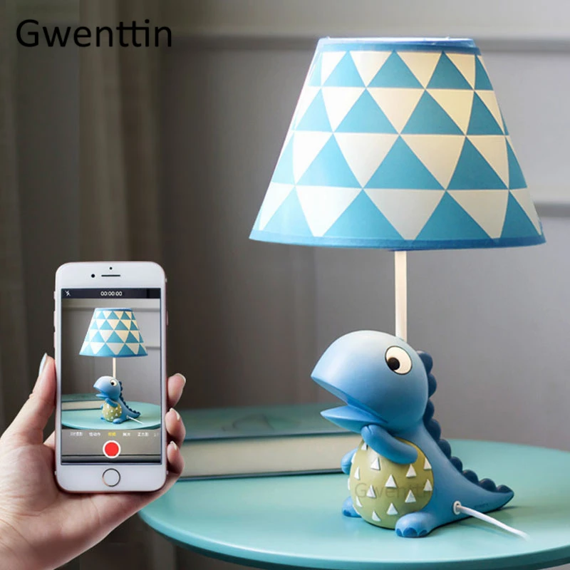 Настольная лампа с динозавром из мультфильма для детской комнаты, прикроватная настольная лампа для мальчиков и детей, светодиодный светильник-подставка, светильник для дома