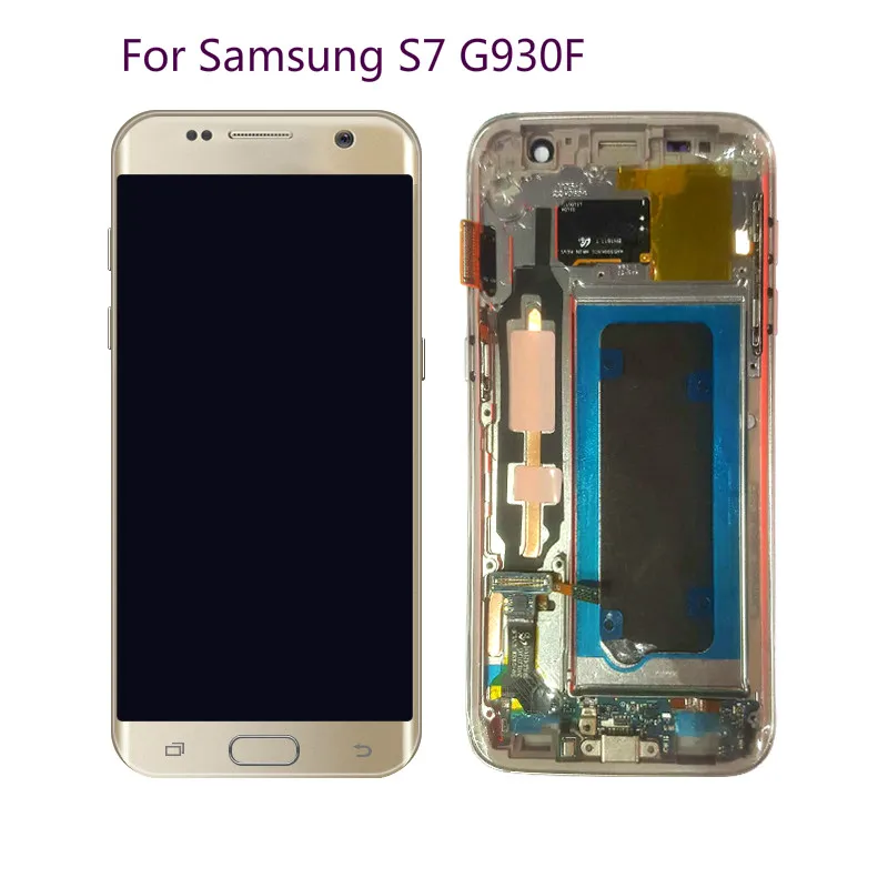 5 1 ''для samsung для Galaxy S7 Amoled ЖК дисплей Дисплей frame G930 G930F G930A G930V G930P с Сенсорный
