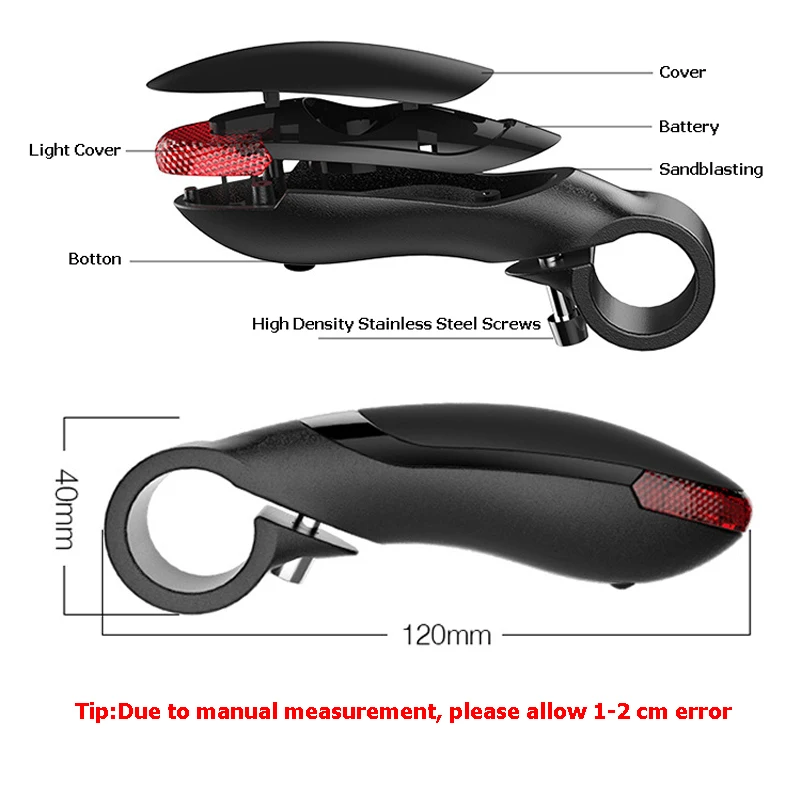 Bicycle Handle Bar Ends MTB Mountain Bike Handlebar Small Auxiliary Bike Parts Turn Light Handlebar Lights Accessories SW0005 (5)