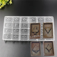 24 полостей покер алмаз в форме сердца Лопата клуб полиэтилен пе конфеты формы помадка форма для выпечки, сделай сам инструменты принадлежности для тортов