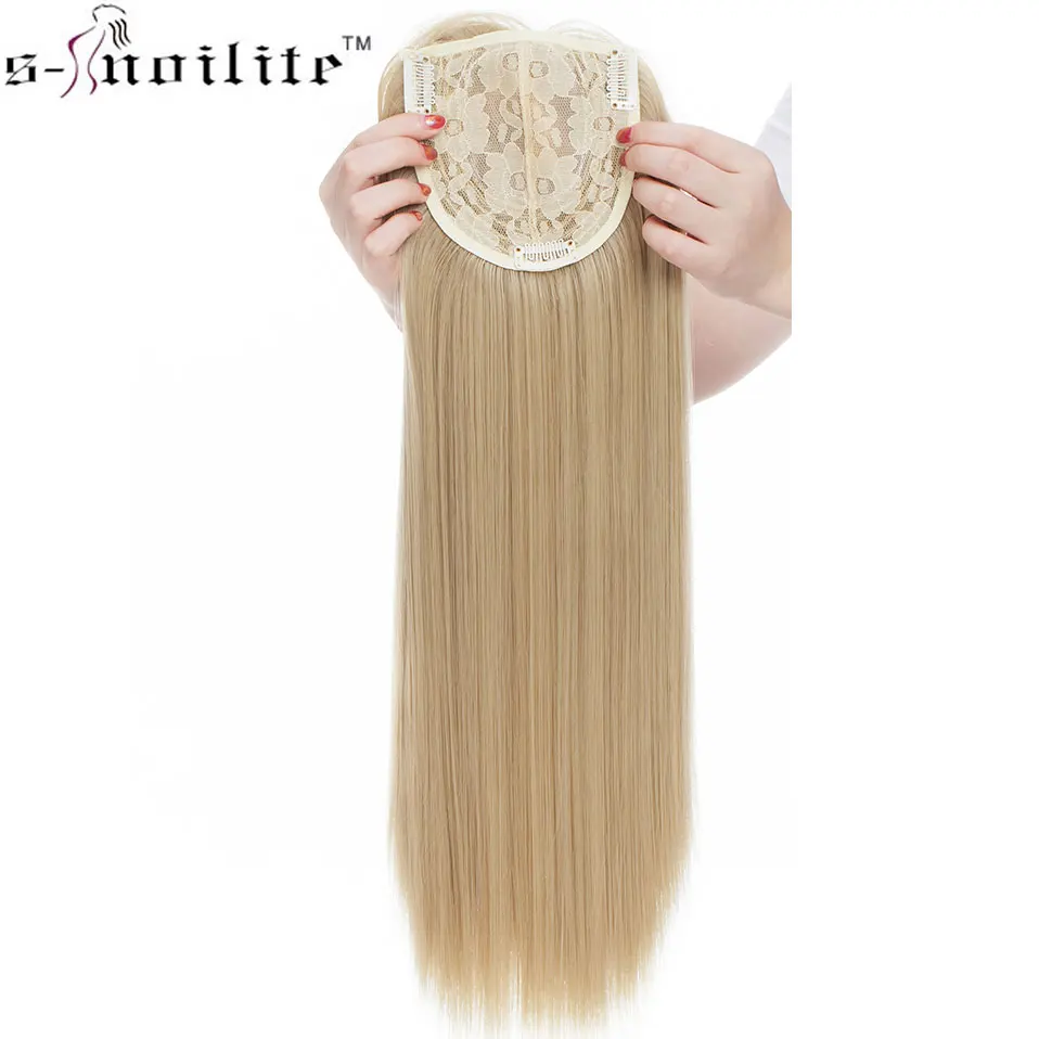  SNOILITE 17inch 3 Clips In one piece Hair Extension long straight hair extension synthetic Topper H