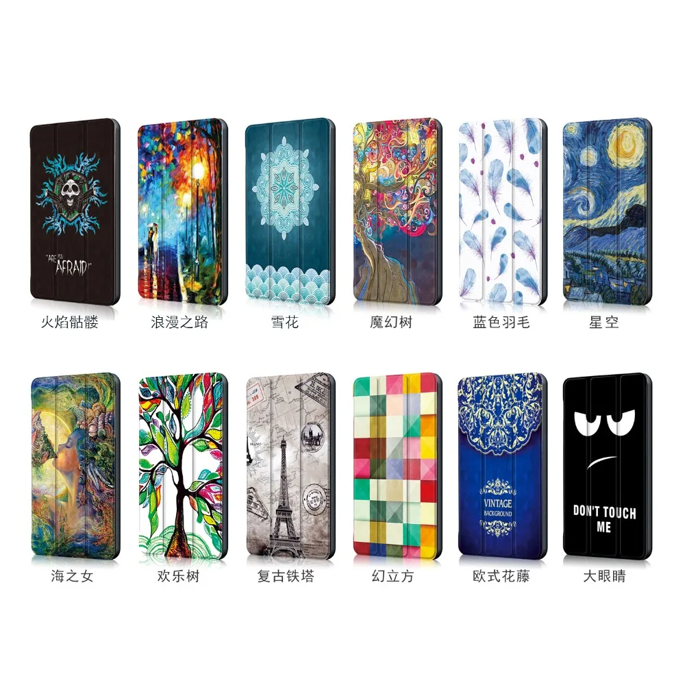 

new Painted partten Wake Up Fold Stand wallet Leather Cases for ipad 9.7 2017/2018 Folding Folio Case Smart Cover capa bag