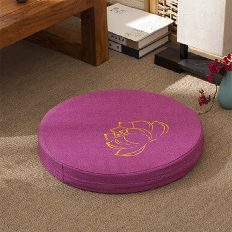 L124-KAYIYO Round Chair Pillow Cotton Linen Cushion Meditation Cushion Yoga Mat Meditation Tatami Cushion Cushion Playing (5)