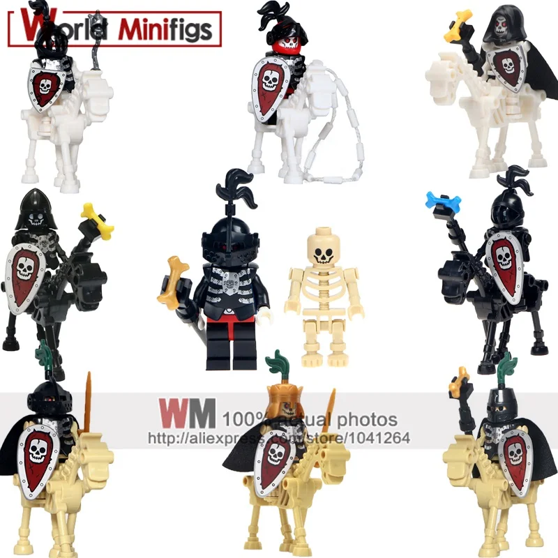 

Single The Lord of the Rings Medieval Castle Skeleton Knights Gladiatus Skeleton Horses Building Blocks Bricks Kids Toy