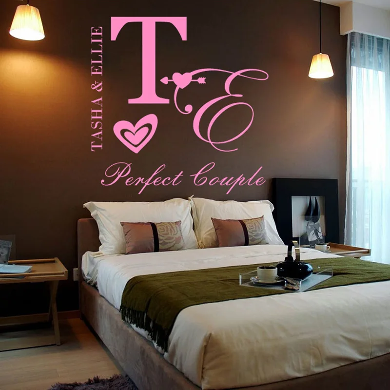 Personalized Couple Name wall sticker DIY quote,perfect couple