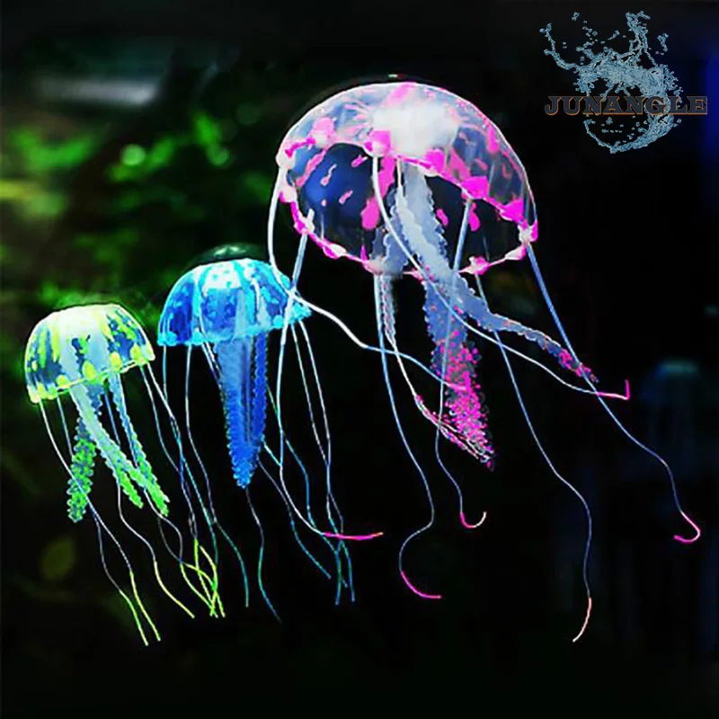 

2018 1PCS Glowing Effect Artificial Jellyfish mini Fish Tank Aquarium Decoration Submarine Background Decorative Accessories