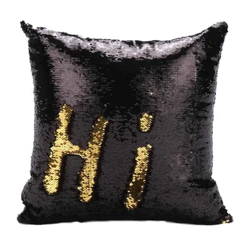 Best New Created Hot DIY Two Tone Glitter Sequins Throw Pillows Decorative Cushion Case Sofa Car Covers  Free Shipping Aug16