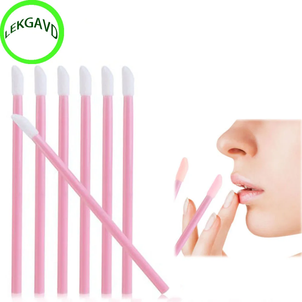 30F Lot 50pcs Disposable Lip Brush Gloss Lipstick Wands Applicator