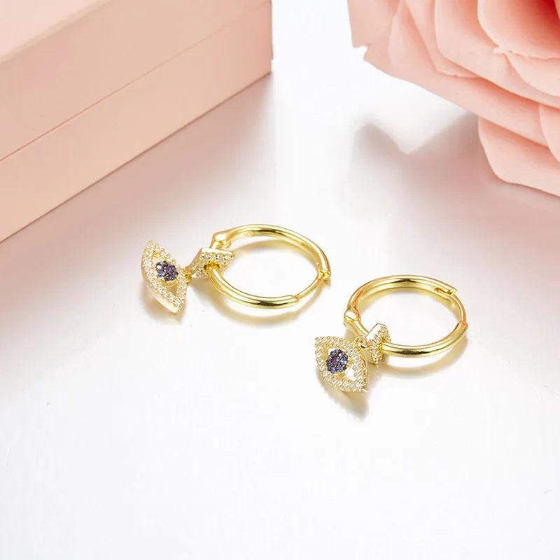 Серьги кольца женские из серебра 925 пробы с фианитом 3 цвета|Серьги-кольца| |