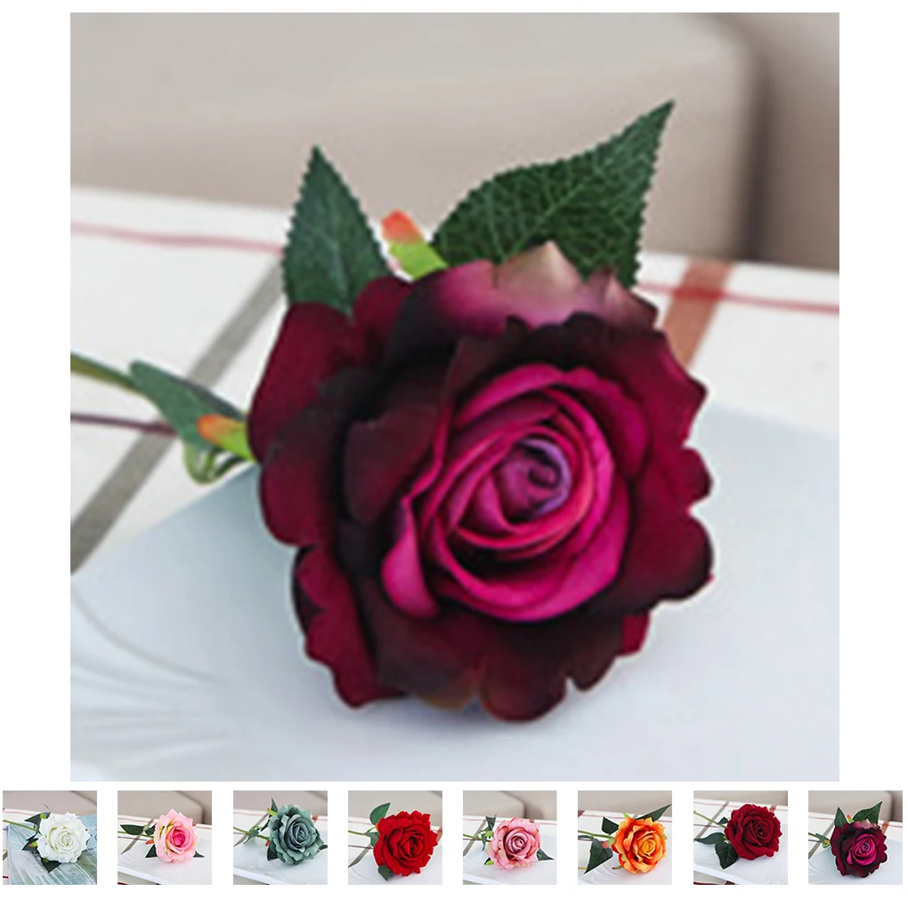 

2019 Hot Plastic Fabric Silk Artificial Rose Flower Arrangement for Wedding Home Decor