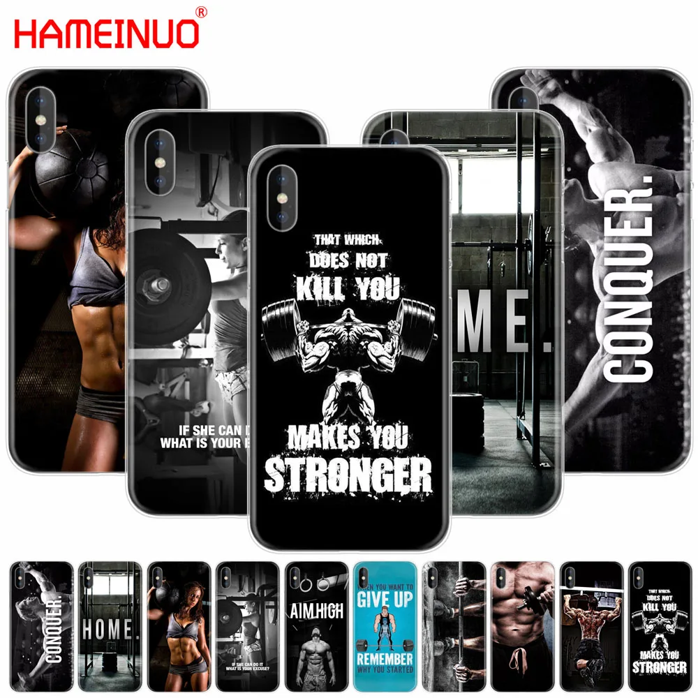 

HAMEINUO Loving Bodybuilding Gym Fitness cell phone Cover case for iphone X 8 7 6 4 4s 5 5s SE 5c 6s plus