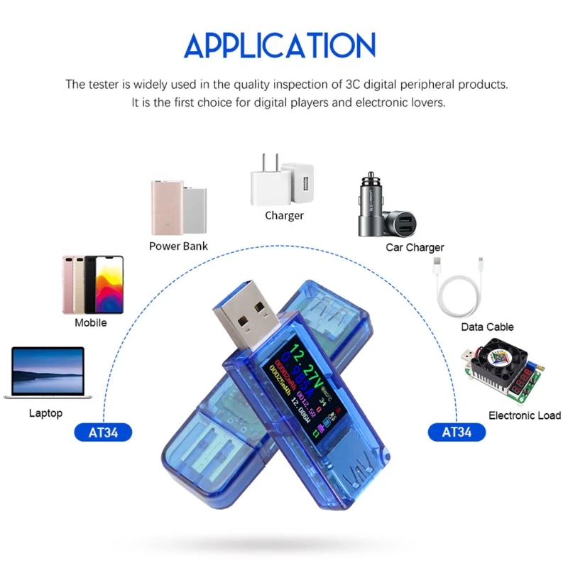 AT34 USB 3,0 цветной дисплей тестер ЖК-Вольтметр Амперметр Напряжение измеритель тока Горячая Распродажа