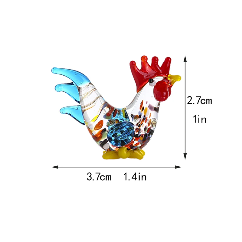 H& D 6 шт. Ручной Работы Петух пресс-папье художественное стекло выдувная скульптура курица фигурка животного орнамент домашний декор стола Новинка Рождественский подарок