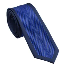 Coachella Галстуки пледы Королевский синий галстук с Темно-синие граничит Дизайн галстук микрофибры узкий галстук 6 см