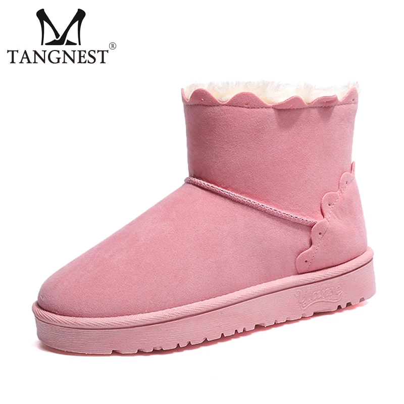 

Tangnest 2018 Winter Ankle Boots Comfortable Warm Flock Inside Women Boots Soft Platform Flat Shoes Woman High Quality XWX6893