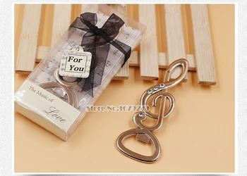 

50-100pcs/Lot+NEW Wedding Favors and Gift Silver Musical Note Wine Bottle Openers