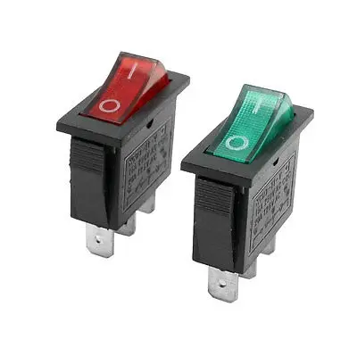 SPST красный зеленый лампа кнопки в кулисный переключатель AC 15A 250 125 20A 2 шт |