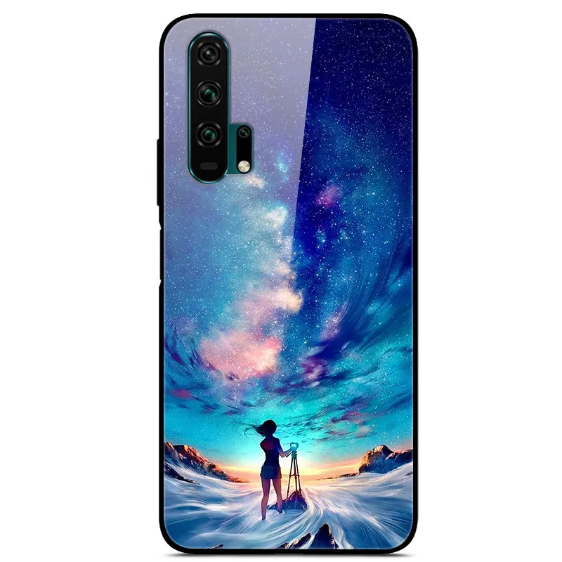 Закаленное стекло Чехол для Huawei Honor 20 Case Жесткий ПК Красочный чехол для Huawei Honor 20 Pro 20S Бампер чехол на телефона хонор20 20про - Цвет: 27