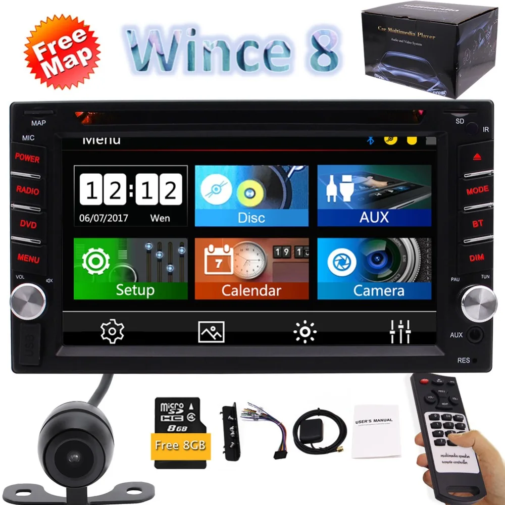 

GPS NAVI Double Din Car DVD Player in Dash Car Stereo for FM/AM Radio Receiver Capacitive Touchscreen Steering Wheel Control GPS