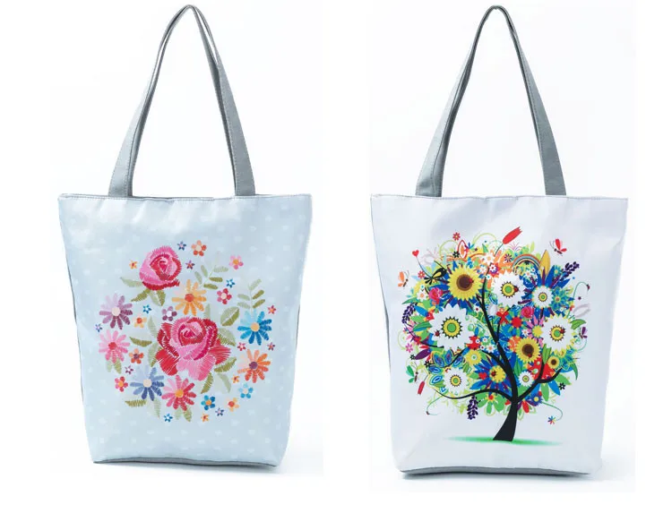 Miyahouse красочные дерево дизайн сумки на плечо женская летняя пляжная сумка для женщин Холст Tote сумки повседневные Девушки хозяйственная сумка
