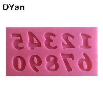 

Mini 0-9 Number Shape Silicone 3D Silicone Mold Cookware Dining Bar Non-Stick Cake Decorating Fondant Soap Mold A128
