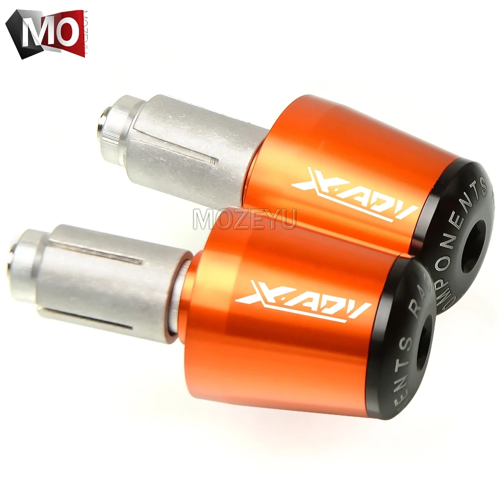 Аксессуары для мотоциклов 7/" 22 мм руль ручной рукоятки «Грипсы» рожки руля Кепки для Honda XADV X-ADV 750 XADV750 - Цвет: Orange