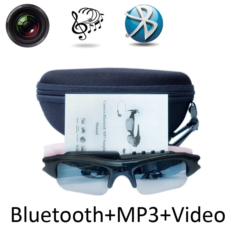 Sport Wireless Sunglasses Bluetooth Camera Eyewear Glasses Support TF Card Video Recorder DVR DV Camcorder mp3 earphone | Электроника