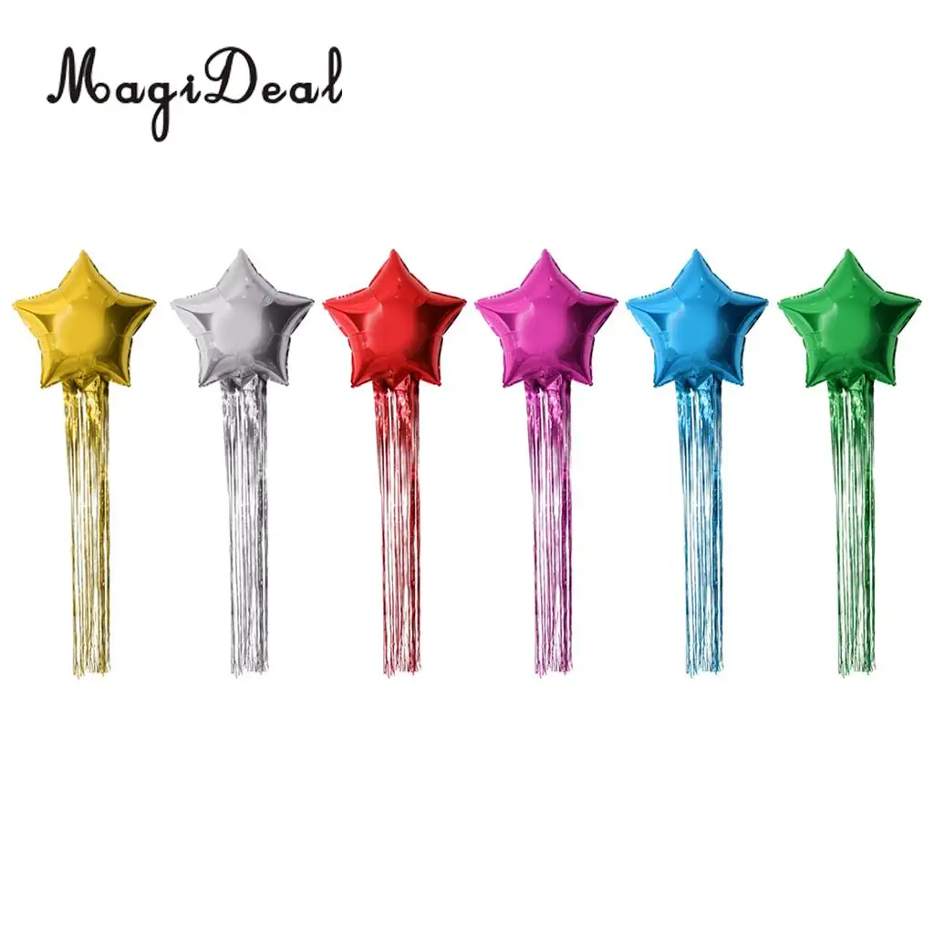 Metallic Shiny Tinsel Foil Tassel Star Balloon Wedding Party Decorationin Ballons & Accessories