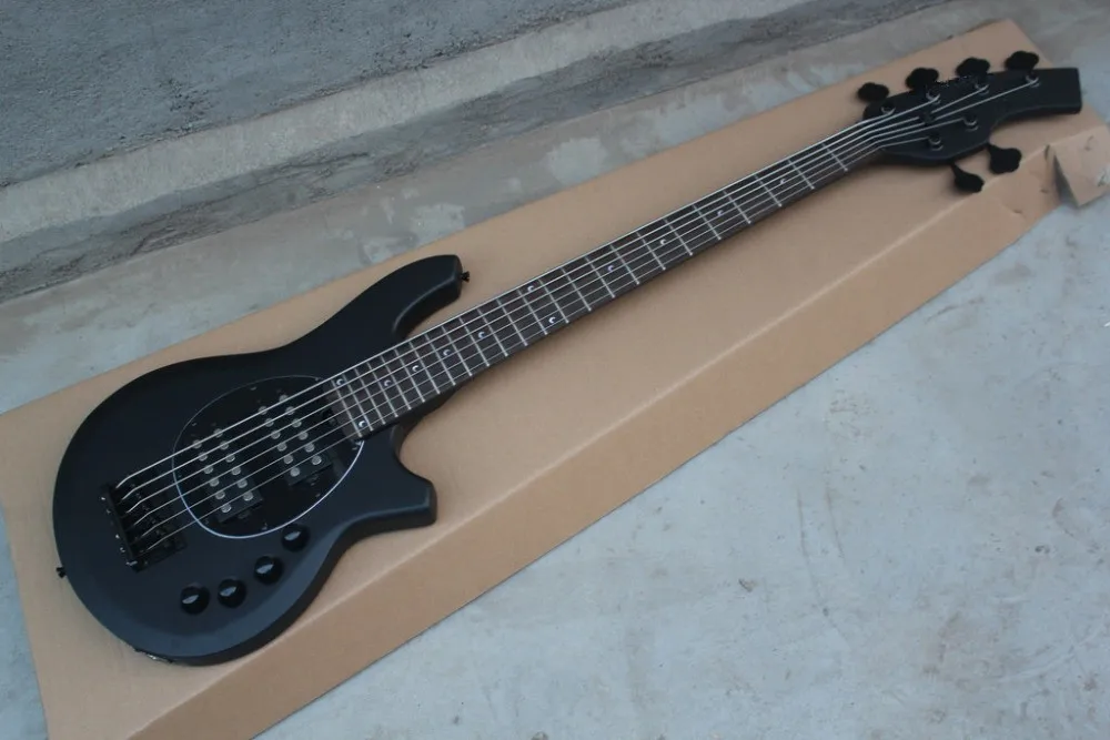 

2019 new + guitar factory + music man bongo bass black satin musicman bongo electric bass 6 string 9V active pickups bongo bass
