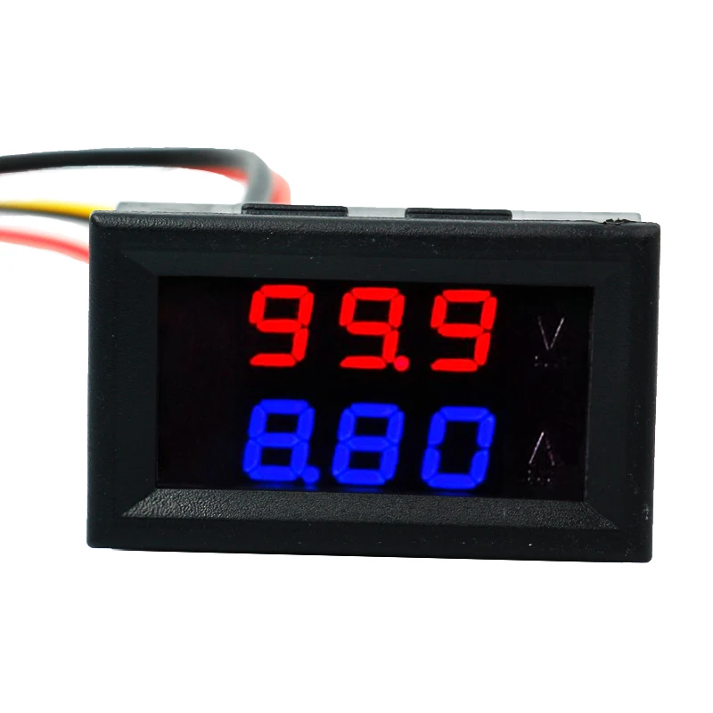 

0.28" Digital Red Blue LED Dual Display Voltmeter Ammeter Voltage Current Indicator Monitor Detector DC 0-100V 10A 30%off