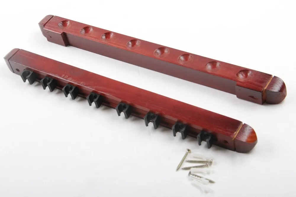 Pool cue Stick Rack Wooden Wall Mount Billiard cue Holder for 8 cues