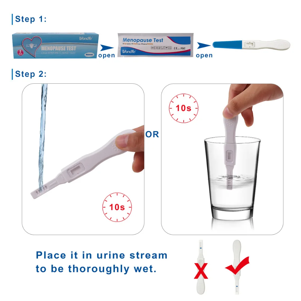 WONDFO 2 шт. один шаг фсг (фолликулостимулирующего Гормона) менопаузы мочи Тесты 2 т