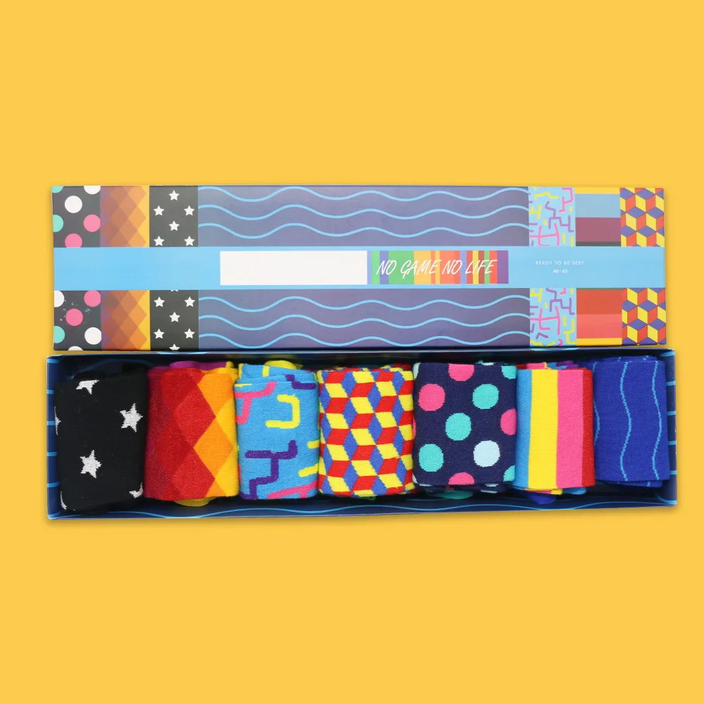 

85% Combed Cotton Happy Socks Harajuku Colorful Cartoon Cute Funny Kawaii Space Socks Birthday Christmas Festval Gift Box