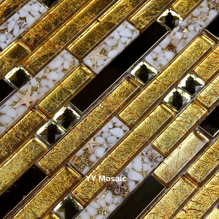 13 espejo biselado Shell plata Metal cobre oro vidrio mosaico azulejos