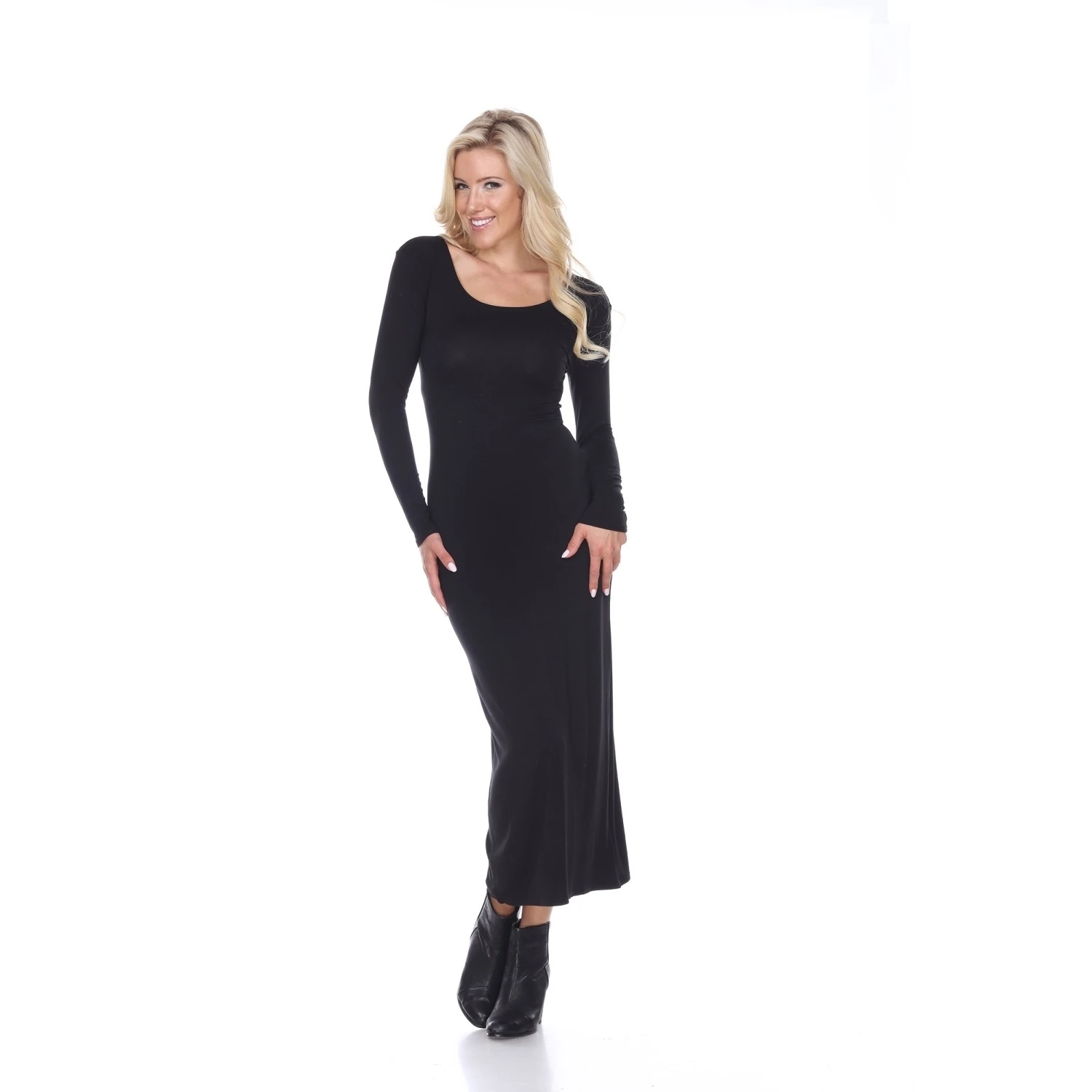 Ria Long Sleeve Maxi Dress - Black