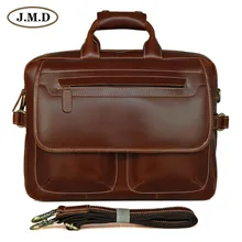 J.M.D Guarantee Genuine Pull Up Leather Briefcase Bag Business Hand Laptop Bag 7085X