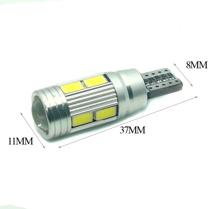 Новая светодиодная технология 2 шт. T10 10SMD Canbus 5630 LED Chip Lens 2w Clearance Lights 150 Lumen DC 12V |
