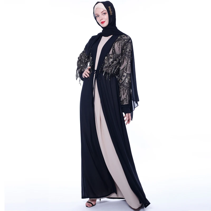 Plus Size Kimono Cardigan Long Femme Fashion Sequin Tassel Women Chiffon Cardigan Blouse Camisas Mujer Roupas Feminina Clothing - 4.00003E+12