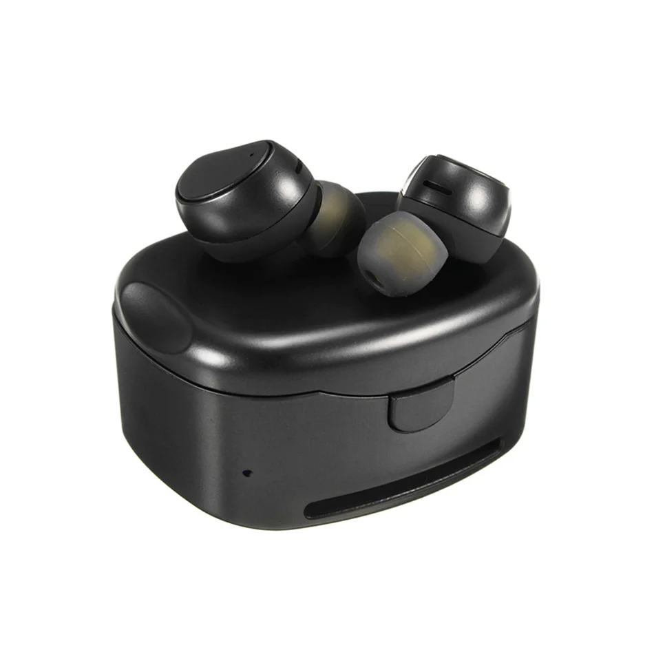 LEORY беспроводные TWS bluetooth наушники с микрофоном водостойкая Громкая связь bluetooth наушники с зарядным чехлом для смартфона - Цвет: Black