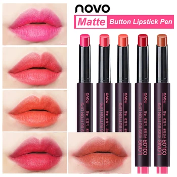 

NOVO 10 Colors Moisturizing Matte Button Tubule Lipstick Pencil Nutrition Lip Stick Makeup Kiss Rouge Long Lasting Cosmetic 1PC