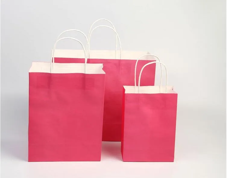 (500cs lot) logotipo personalizado saco de presente de papel com alças