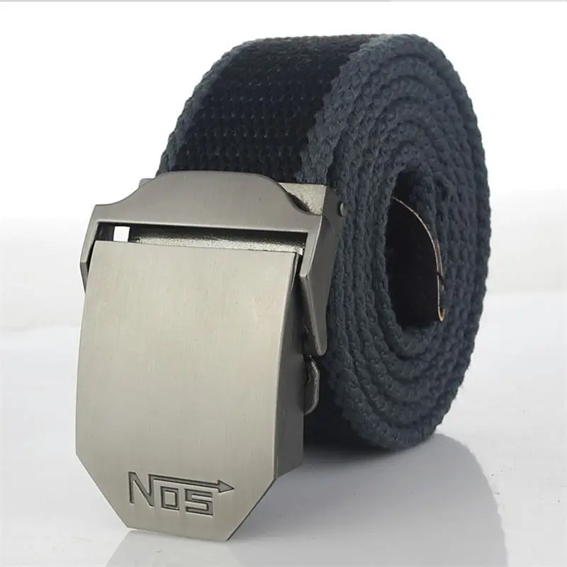 SupSindy Fashion Men Canvas Belt Luxury Metal Buckle Jeans Belts for Men Waistband Army Military Tactical Belts Male Strap Black