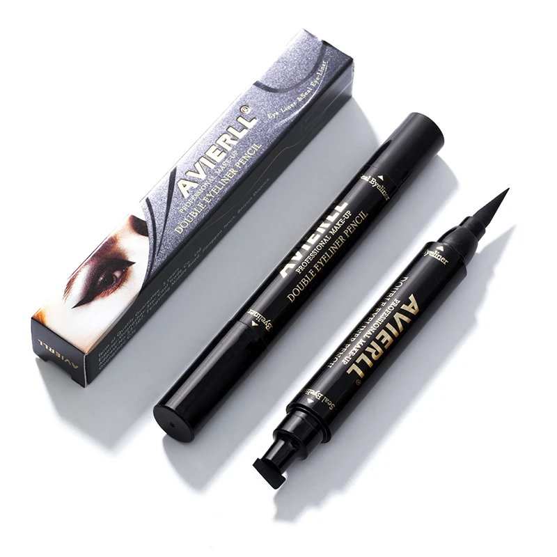

2 in 1 Black Liquid Eyeliner Stamp Marker Pencil Waterproof Stamp Double-ended Eye Liner Pen Cosmetic Eyliner